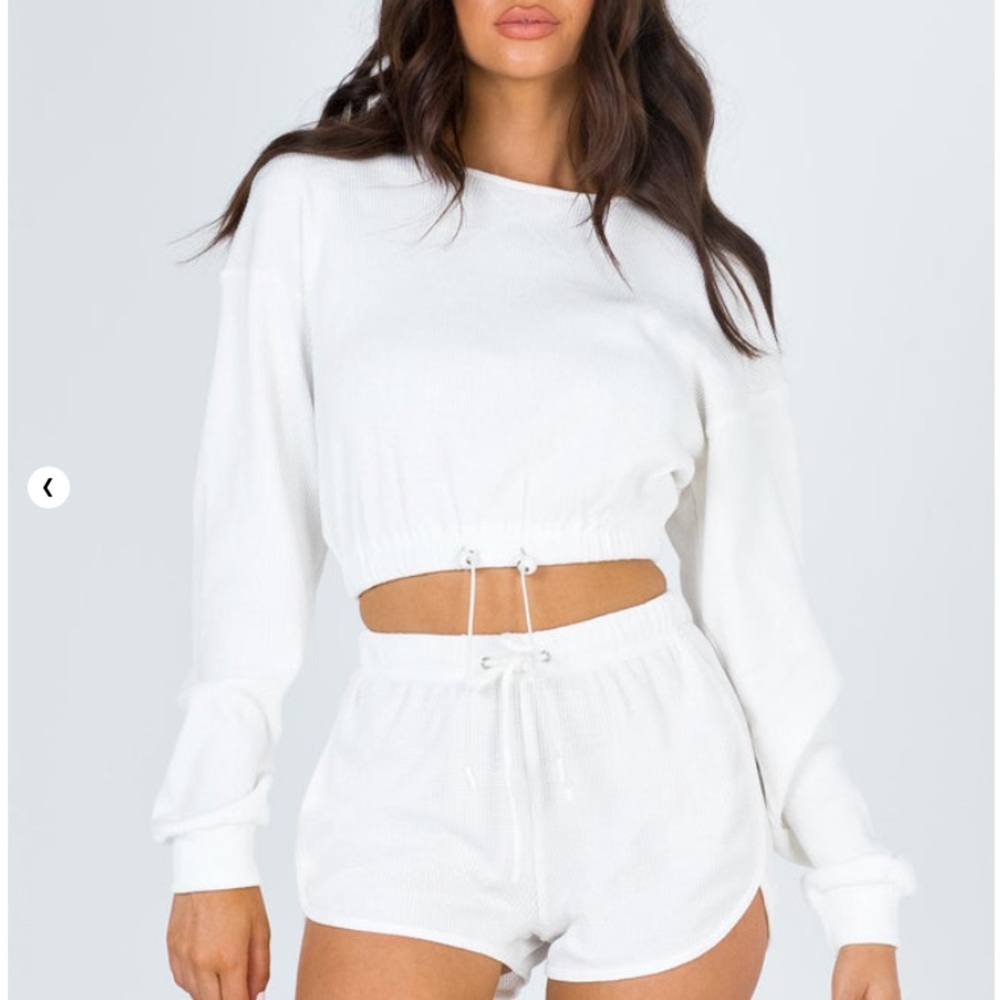 Princess Polly Milo Cropped Sweatshirt White